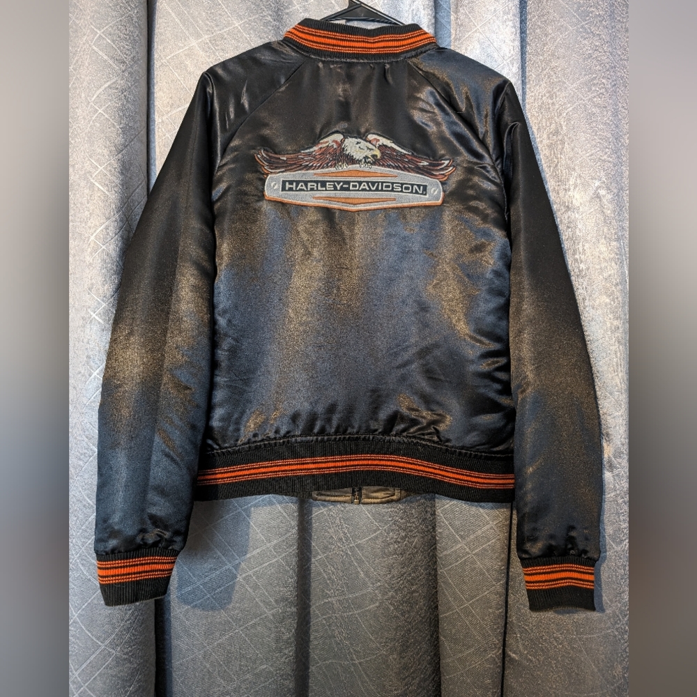 RARE 1903 Harley Davidson Satin Bomber Jacket Large